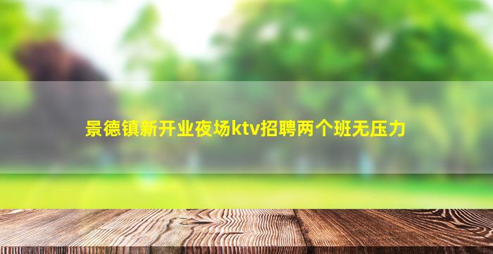 景德镇新开业夜场ktv招聘两个班无压力